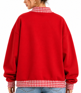 Sweat-shirt oversize à épaules tombantes pour femme, personnalisable avec logo, en molleton vintage, style Y2K, streetwear universitaire, vente en gros MOM - Product Image 4