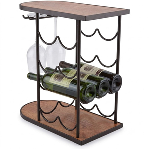 Minimalist Black Metal 6-Bottle Wine Rack Modern Countertop <b>Freestanding</b> Wine Holder Stand For Kitchen Pantry Cabinet Storage - Product Image 3