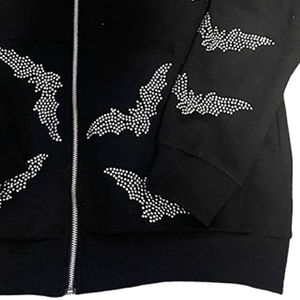 Hoodie zippé intégral en molleton de coton, coupe oversize, unisexe, streetwear, faible quantité minimum de commande. - Product Image 5