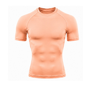 T-shirt de compression pour homme, léger, à séchage rapide, pour la gym, le sport, extensible, vêtements de sport, fournisseur en gros personnalisé, conception OEM - Product Image 2
