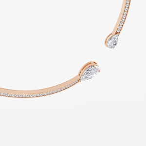 12 Ctw Pear Lab Grown Diamond Open Pave Fashion Chain <b>Necklace</b> for Women Elegant Sparkling <b>Statement</b> Jewelry - Product Image 1