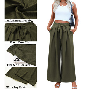 Pantalones de Moda para Mujer, de Pierna Ancha, Corte Holgado, Cintura Alta, Largos, Cómodos, para Viajes, Trabajo y Uso Diario - Product Image 4