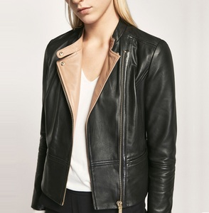Chaqueta de Cuero Acolchada de Piel de Oveja para Mujer, Estilo Blazer, Transpirable, Ecológica, Impermeable, con Cierre de Cremallera, de Lujo Discreto - Product Image 5