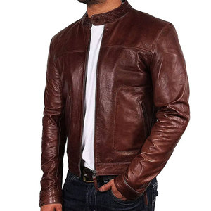 Men's Premium Quality Genuine Leather Outerwear Custom Fashion Casual <b>Jacket</b> Classic Street Style <b>Zipper</b> Closure Leather <b>Jacket</b> - Product Image 4
