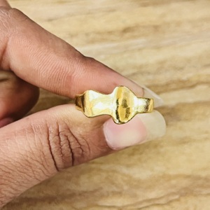 2026 Modern Style Signet <b>Ring</b> Minimalist Brass <b>Rings</b> For Men 18k Gold Plated Geometric <b>Plain</b> Band Jewelry Wholesale/OEM/ODM - Product Image 3