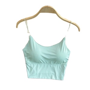 Tops cortos sexis de Color sólido para mujer, Tops XS cortos, camiseta sin mangas deportiva transpirable sin costuras, chaleco Bralette, Parte delantera corta informal de punto - Product Image 1