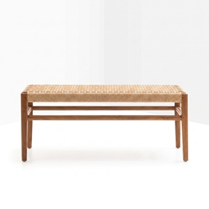 Hospitality Teak Rope <b>Bench</b> Commercial Seating for Hotel Resort Villa Restaurant Projects Natural Teak Wood Contract Furniture - Product Image 2