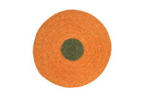 Set de table rond en rotin tressé à la main, style bohème, motif géométrique, marron et vert, pour usage domestique, lavable - Product Image 4