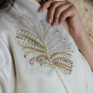 Handmade look seed beaded embroidered tank <b>top</b> apparel Artistic seed beads embroidery tank <b>top</b> fashion wear - Product Image 1