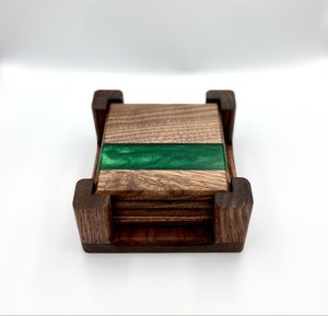 Custom Wood Resin <b>Coaster</b> Set Elegant <b>Drink</b> Mats <b>For</b> Home Decor Corporate Gifts Wedding Favors And Promotional Products - Product Image 2