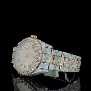 Reloj de Hombre con Diamantes VVS, Negro, 46 mm, Esfera de Cristal, Deportivo, Elegante, de Acero Inoxidable, Cuarzo, Cronógrafo, Resistente al Agua 5 BAR - Product Image 4