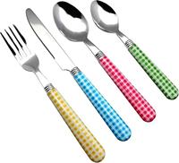 Ensemble de couverts Glamour Arc-en-ciel, finition miroir, en métal, résistant à la rouille, pour fêtes et mariages (fourchette, cuillère, couteau)