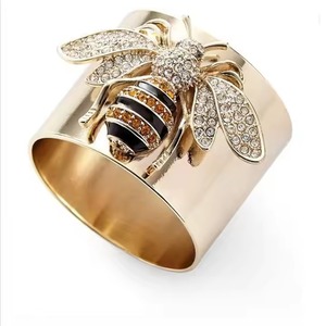 Gold Bee Design <b>Iced</b> Out Unisex Luxury Sterling Silver Hip Hop Moissanite Insect Style Rhodium Plated Fashion Statement <b>Ring</b> - Product Image 2