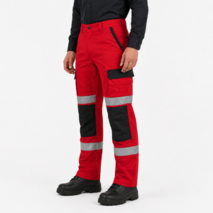 Pantalon de travail slim pour hommes Pantalon de sécurité pour la construction de haute qualité avec plusieurs poches Pantalon de sécurité routière en plein air - Product Image 4