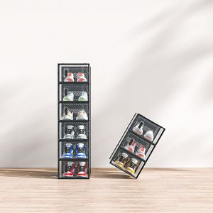 Armadio per scarpe impilabile trasparente porta d'ingresso in plastica per Sneaker Organizer scatola a prova di polvere ingresso armadio camera da letto per uomini e donne - Product Image 6