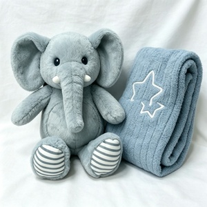 customized baby <b>gift</b> set, <b>elephant</b> plush, newborn <b>gift</b>, stuffed animal, baby blanket <b>gift</b> box, soft toy for infant - Product Image 2