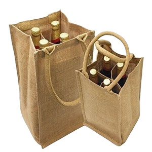 Bolsas de Vino de Yute Medianas Personalizables Promocionales para Botellas de Vino, Ecológicas y Elegantes para Regalo - Product Image 1