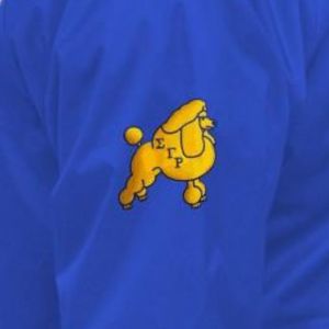 Veste Sigma Gamma Rho Crossing Line Bleu Royal et Or pour Femme, Fermeture Éclair Intégrale, Design Personnalisé avec Lettres, Style Universitaire Décontracté - Product Image 3