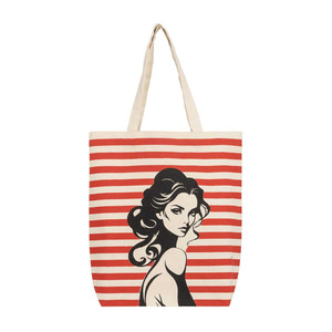 Eco-World Bags Hot Selling Women's Winter Fashion Large Open Closure <b>Canvas</b> Tote Bag Cotton Lining Letter Print for Shopping - Product Image 1