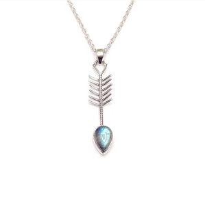 Colgante de Labradorita Hecho a Mano en Plata 925, 2.8 Gramos, Joyería Minimalista Ligera para Uso Diario - Product Image 3