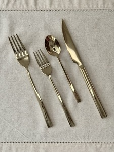 Ensemble de couverts en acier inoxydable au design moderne, cuillère, fourchette, couteau, passe au lave-vaisselle, vaisselle de mariage - Product Image 3