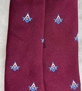 Cravate Maçonnique pour Homme, Motif Bleu et Blanc Bourgogne, Régalia de Maçons, Cadeau de Qualité Supérieure, Cravates Maçonniques Personnalisées pour Homme - Product Image 5