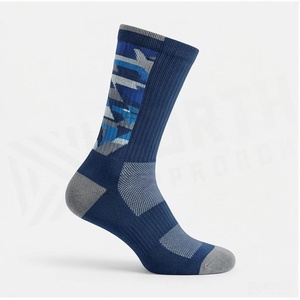 Crew <b>Socks</b> Blue Camouflage Pattern Quick Dry <b>Running</b> <b>Socks</b> for Adults Summer Season - Product Image 3