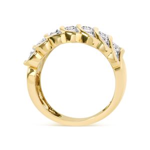 Anello Cocktail Multiriga in Oro Giallo 10 Carati con Diamanti da 2.00 Cttw (Colore I-J, Purezza I1-I2) Gioiello alla Moda - Product Image 2