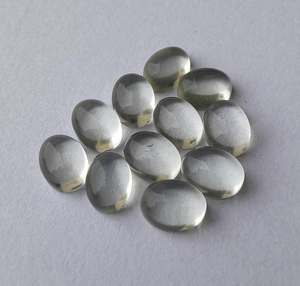 Cabochon d'améthyste verte naturelle de forme ovale, pierre précieuse calibrée de qualité, pierre lâche pour la fabrication de bijoux, fournitures artisanales - Product Image 5