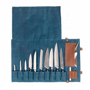 Sac de rangement pour couteaux en toile et cuir, organiseur de cuisine professionnel, étui de voyage pour outils de cuisine LCKR-0021 - Product Image 2