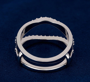 Bague de mariage moderne en or 14 carats pour femme, diamant de laboratoire torsadé, taille brillant rond 0,44 carat, plaqué rhodium, 3,00 g - Product Image 3