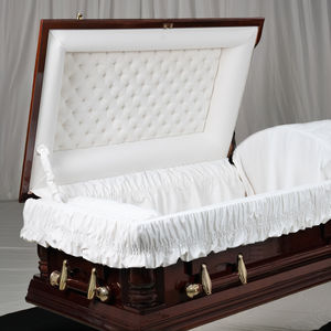 Moderno estilo americano SERENITY personalizado OEM ODM adulto ataúd madera maciza Vietnam fabricante suministros funerarios - Product Image 1