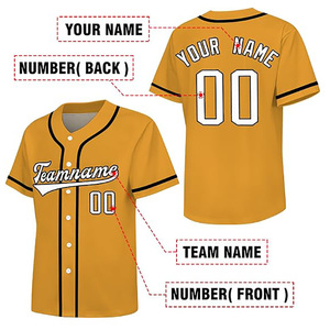Camiseta de Béisbol Personalizada para Hombre, 100% Poliéster Sublimado, Camisa de Béisbol con Botones, Ropa Deportiva OEM - Product Image 6