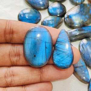 Natural Blue Labradorite <b>Cushion</b> Cut Cabochon Loose Gemstone Iridescent Polished Stone for Jewelry Making by MAHNAJ GEMS, JAIPUR - Product Image 2