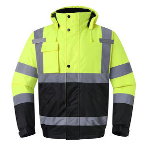 Veste de travail réfléchissante à capuche de haute qualité pour l'hiver, avec logo LED lumineux sur le devant, imperméable - Product Image 1