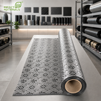Tela Jacquard de Fibra de Carbono Gris Plateado IV de Lujo, Tejido Geométrico para Decoración de Superficies Interiores de Automóviles