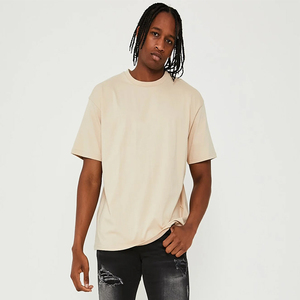 Men's Cream Color 100% Cotton Regular Fit <b>Short</b> <b>Sleeve</b> Solid Casual T-Shirt O-Neck Jersey Custom Oversized Fashion T-Shirts - Product Image 1