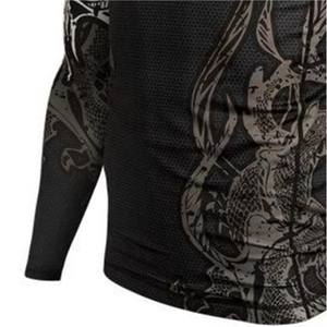 Rashguard de haute qualité pour hommes et garçons, à manches longues, respirant, imprimé, pour MMA, BJJ, Jiu Jitsu, fitness et natation, vente en gros - Product Image 3
