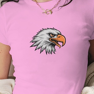 เสื้อยืดสั้นผู้หญิงลายนกอินทรีดุร้ายและละเอียด - Product Image 1