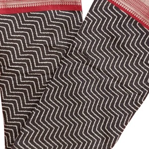 Premium Quality Black Chevron Cotton Saree Soft and Breathable Ethnic Wear for Office Casual Occasions Available In Bulk Quality - Product Image 3