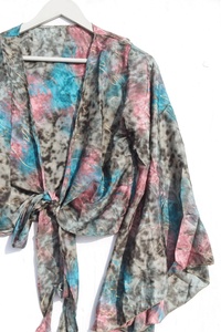 Nouveau Fleetwood mac à manches cloche avec cravate Stevie Nicks Summer Crop Hippie Top pour femme - Product Image 2