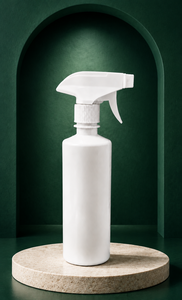 Bouteille pulvérisateur en plastique blanche cylindrique de 500 ml avec pulvérisateur à pompe, usage domestique, matériau PP - Product Image 3