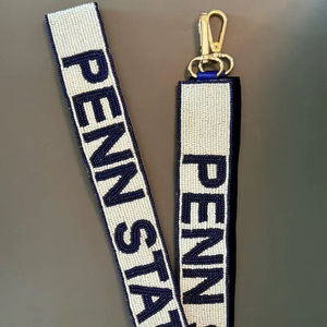 Sangle de sac à bandoulière en perles bleues, poignée de remplacement, ceintures d'épaule, accessoires sportifs pour le jour du match, sangle large en toile perlée - Product Image 1