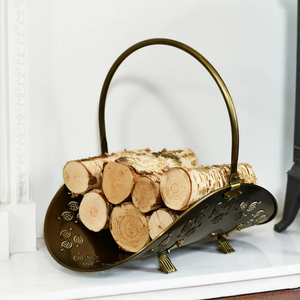Brass Firewood Rack Customized Size And Shape Fireplace <b>Coal</b> Bucket For Garden Decor - Product Image 1