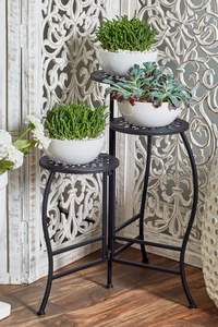 Support de pot de fleurs en fer de qualité supérieure, porte-plantes en métal robuste, idéal pour la terrasse, le salon, l'affichage en jardin - Product Image 6