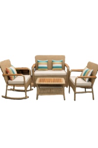 4P0014 Direct factory in VN Rattan Outdoor <b>Garden</b> <b>Set</b> 3 Seater Sofa Chair Coffee Table Weather Resistant Furniture Rocking - Product Image 2