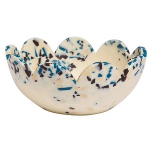 Ensemble de saladiers et cuillères en résine blanche à motif tourbillon, vaisselle de fête, vaisselle de qualité alimentaire, écologique, ustensiles de cuisine mignons - Product Image 4