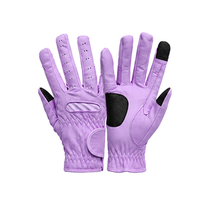 Guantes de equitación de cuero acolchado, guantes ecuestres perforados con agarre de control, equipo ecuestre - Product Image 4
