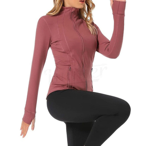 Veste de yoga et de sport pour femme ZYLO INDUSTRIES, personnalisée, 100% nylon, extensible dans quatre directions, sans couture, col roulé, manches longues, haute qualité - Product Image 4