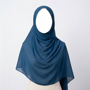 Hiyab de Chifón de Color Sólido para Mujer, Transpirable, para Uso Diario, Pañuelo Islámico - Product Image 1